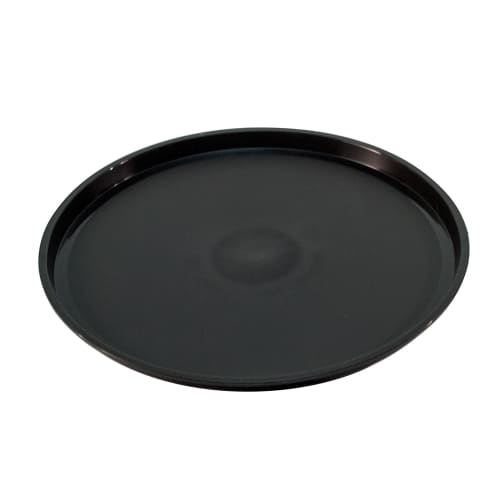 Essential 12" Round Plastic Tray with Spill Proof Ring, Black